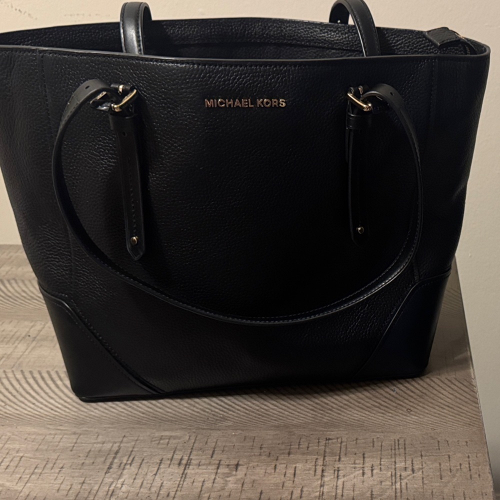 Michael Kors Black Leather Tote Bag